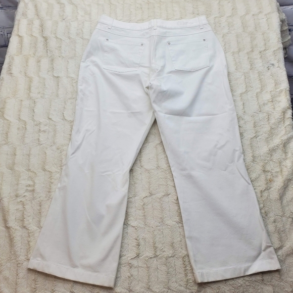 Gollehaug Women's Jeans  Wide Leg White Stretch White Cotton Size 44 32x26 - Picture 4 of 10